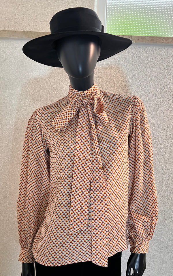 Vintage Yves Saint Laurent Silk Pussy Bow Blouse