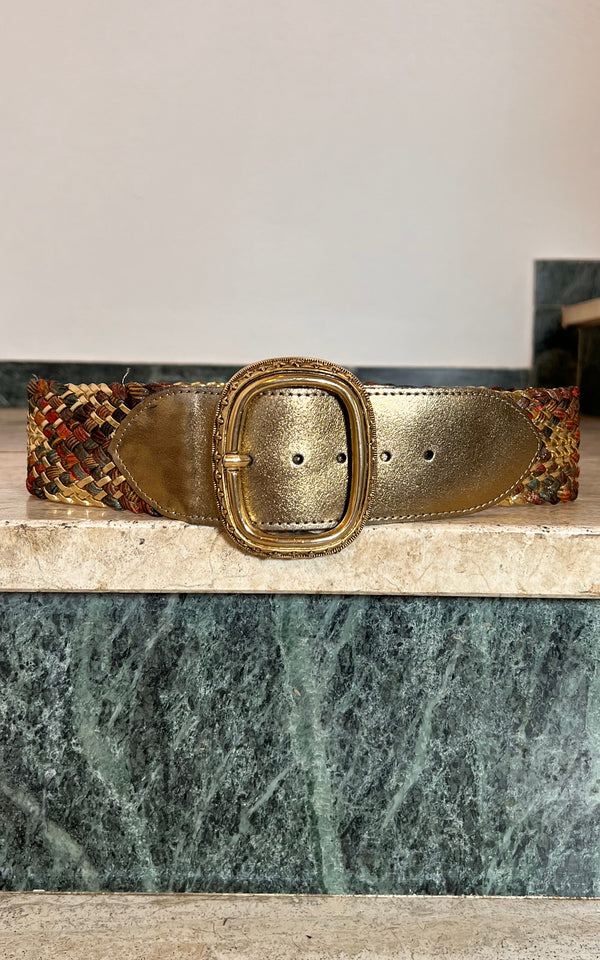 Vintage 90s Golden Braided Belt