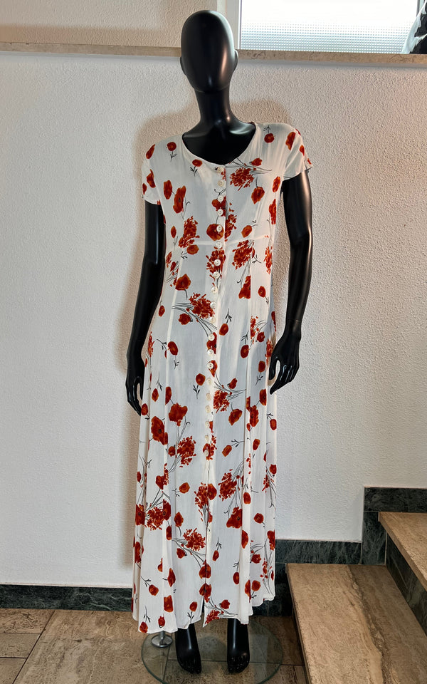 Vintage 90s Poppy Flower Dress