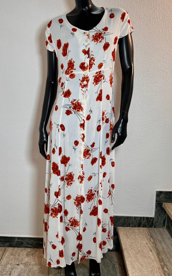 Vintage 90s Poppy Flower Dress