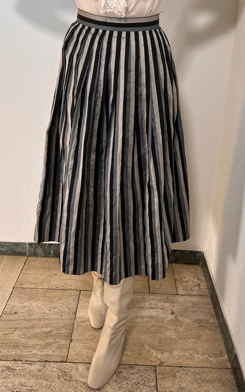 Vintage Striped Silk Skirt