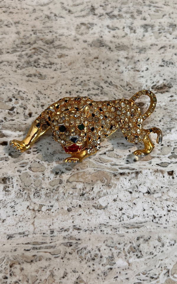 Vintage 90s Leopard Brooch