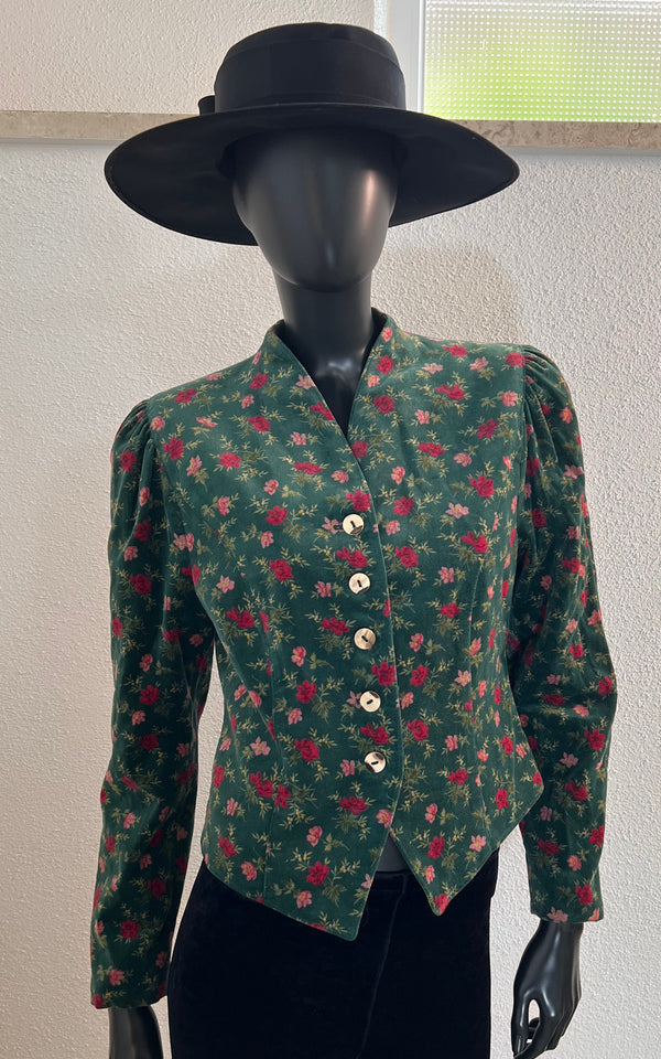 Vintage Velvet Roses Jacket