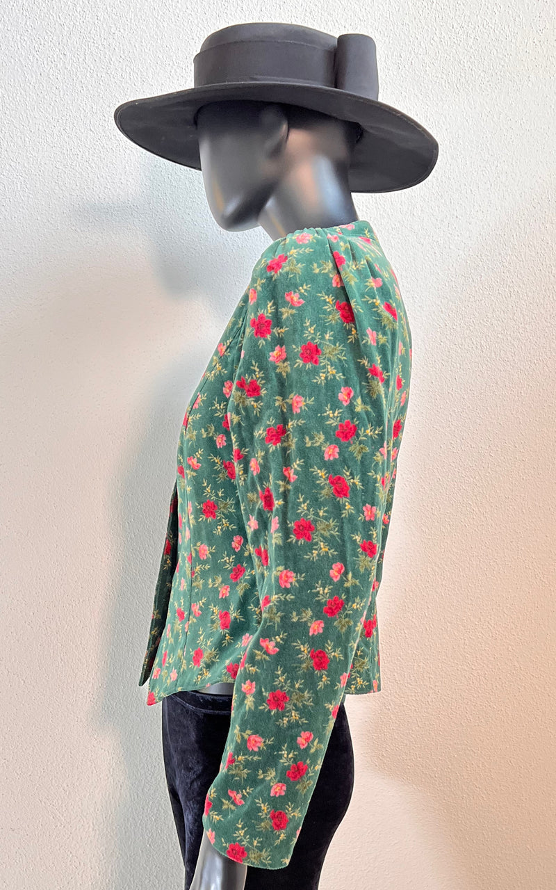 Vintage Velvet Roses Jacket