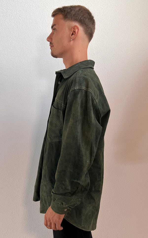 Vintage MENS Green Suede Shirt