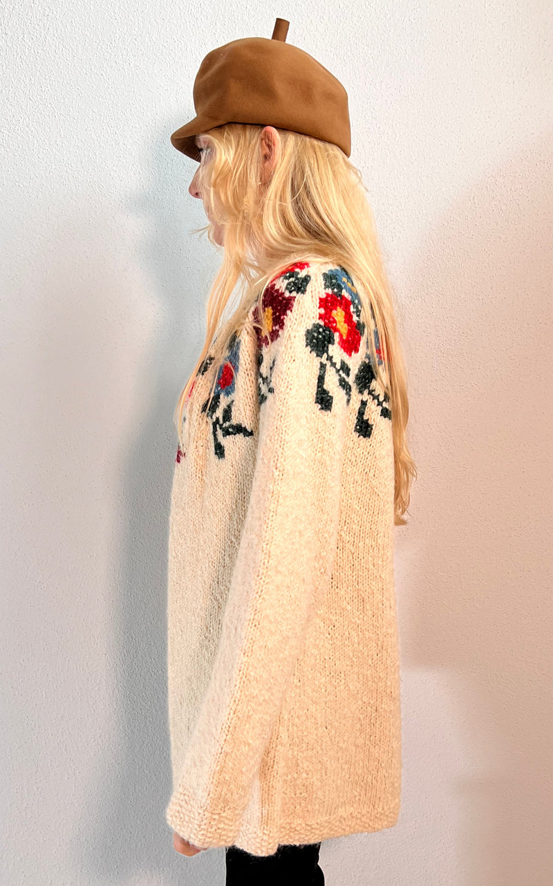 Vintage 70s Handmade Knit Cardigan