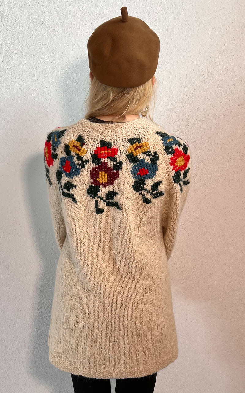 Vintage 70s Handmade Knit Cardigan