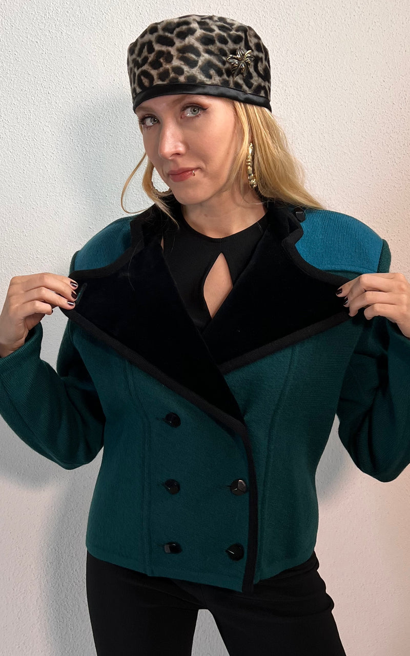 Vintage Yves Saint Laurent Wool and Velvet Jacket