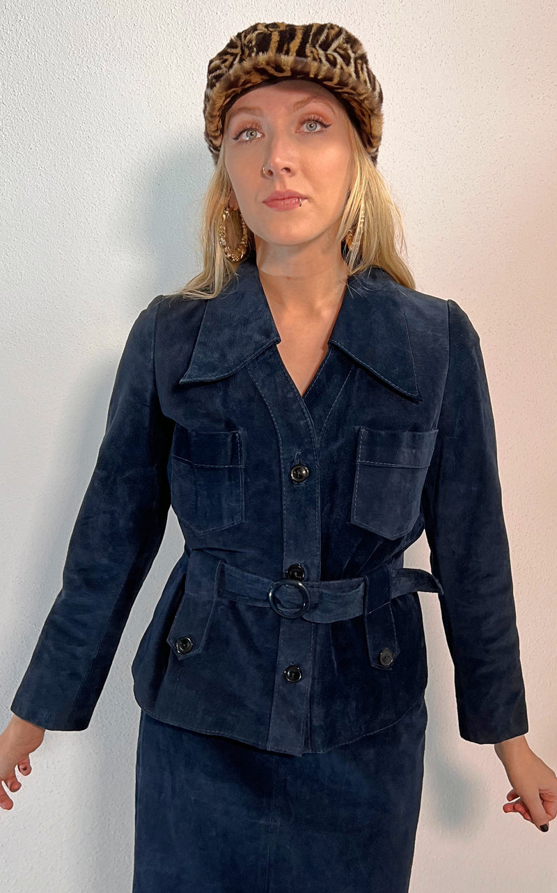 Vintage 70s Suede 2 Piece Ensemble