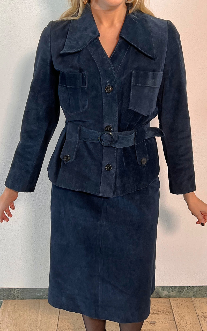 Vintage 70s Suede 2 Piece Ensemble