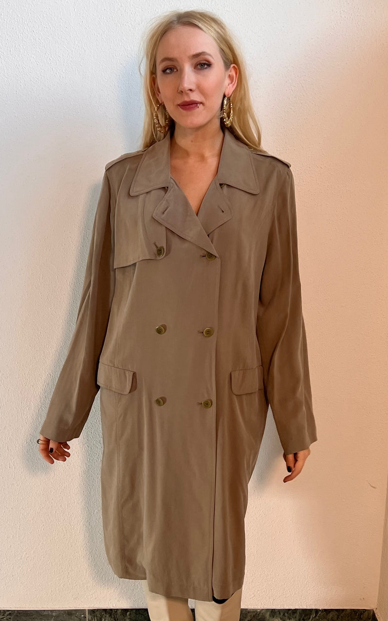 Vintage Silk Trenchcoat Dress Marina Rinaldi