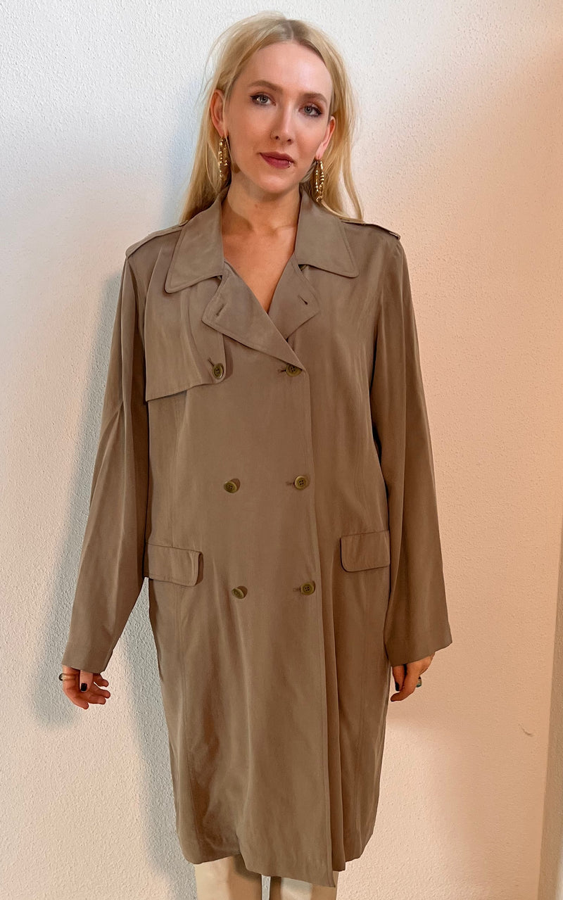 Vintage Silk Trenchcoat Dress Marina Rinaldi