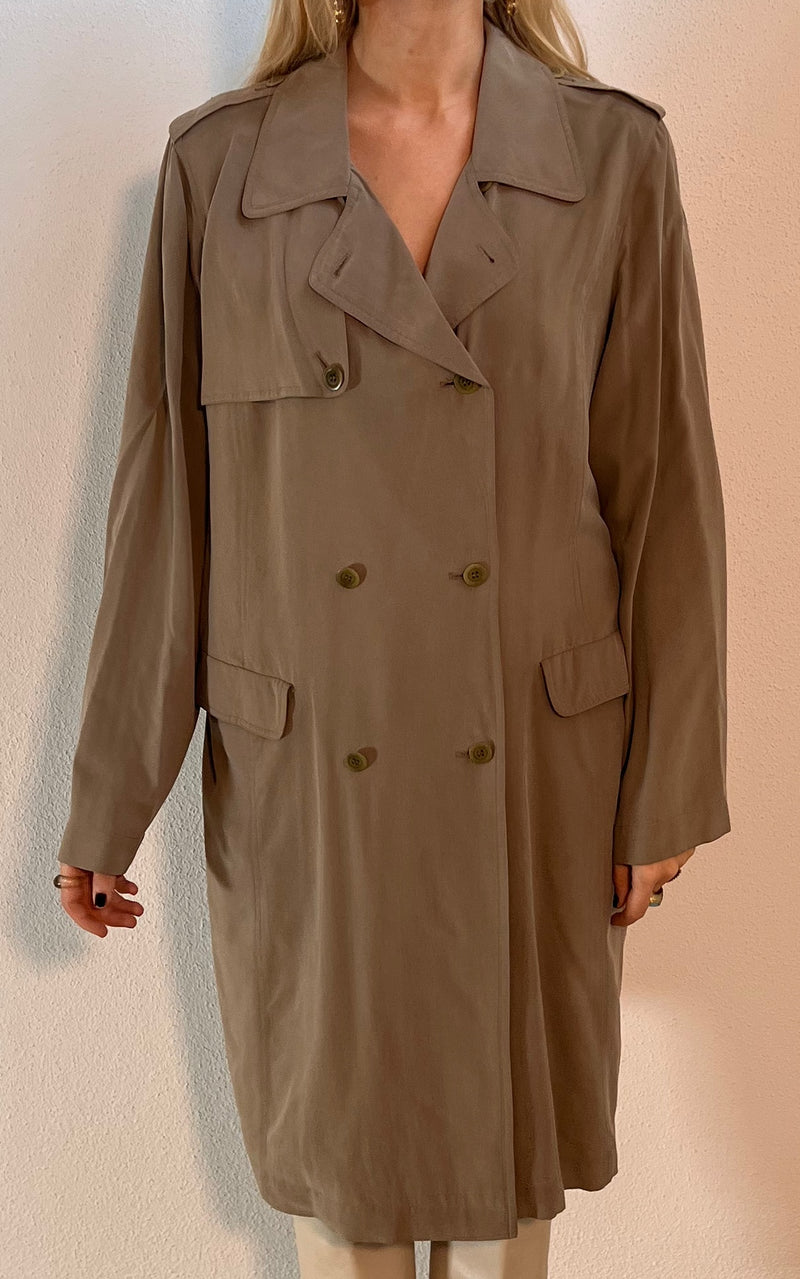 Vintage Silk Trenchcoat Dress Marina Rinaldi