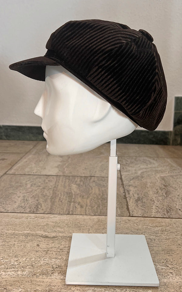 Vintage MENS Darkbrown Baker Boy Hat