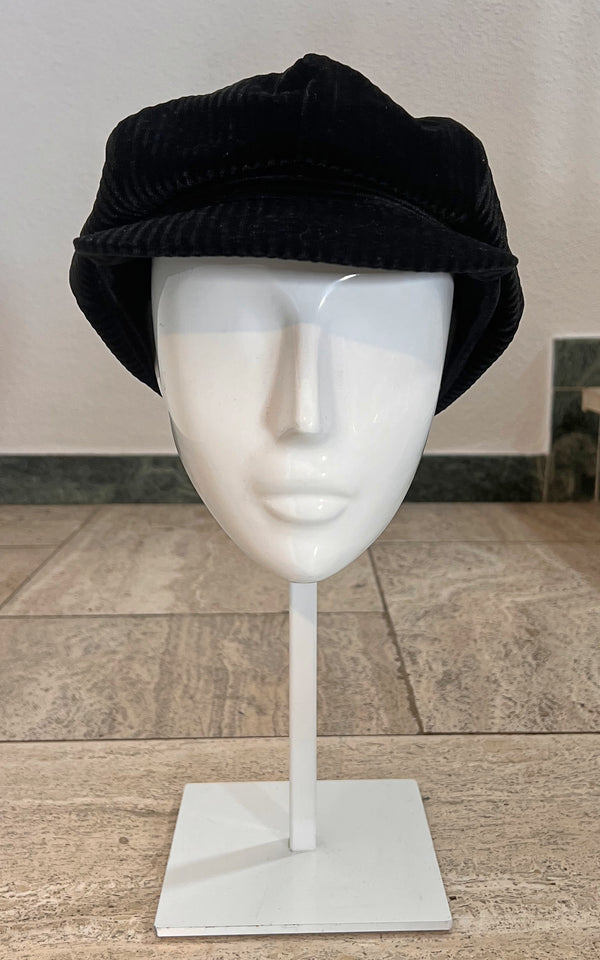 Vintage MENS Black Baker Boy Hat