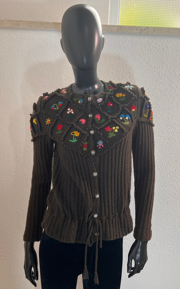 Vintage Bavarian Knit Cardigan Handmade