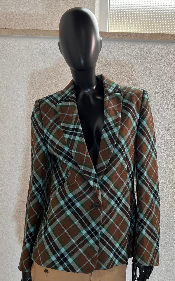 Vintage Givenchy Tartan Wool Blazer