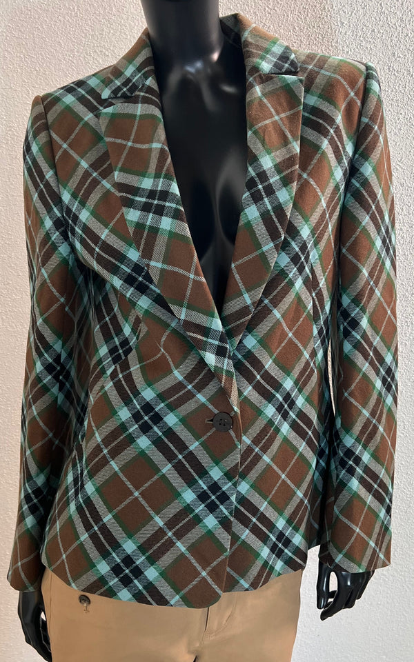 Vintage Givenchy Tartan Wool Blazer