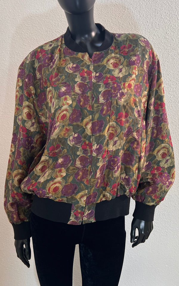 Vintage Rene Lezard Silk Bomberjacket