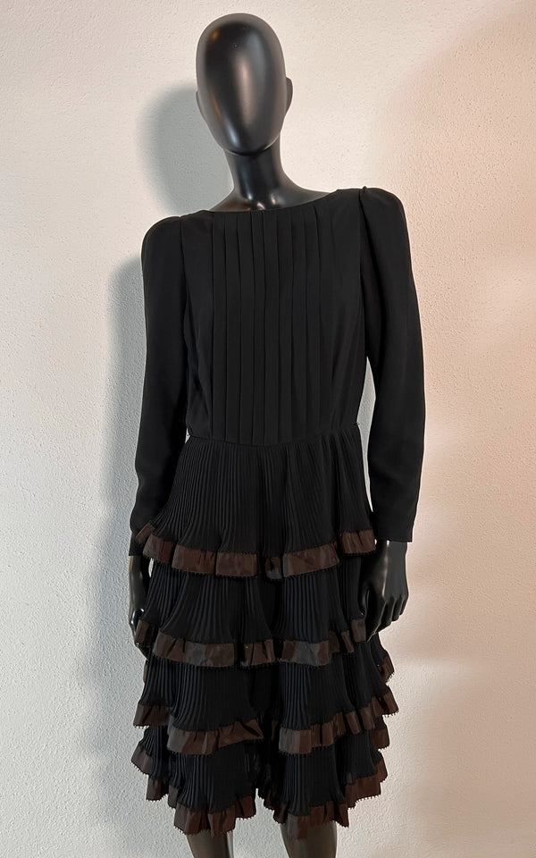 Vintage 70s Yvette Paris Volant Dress