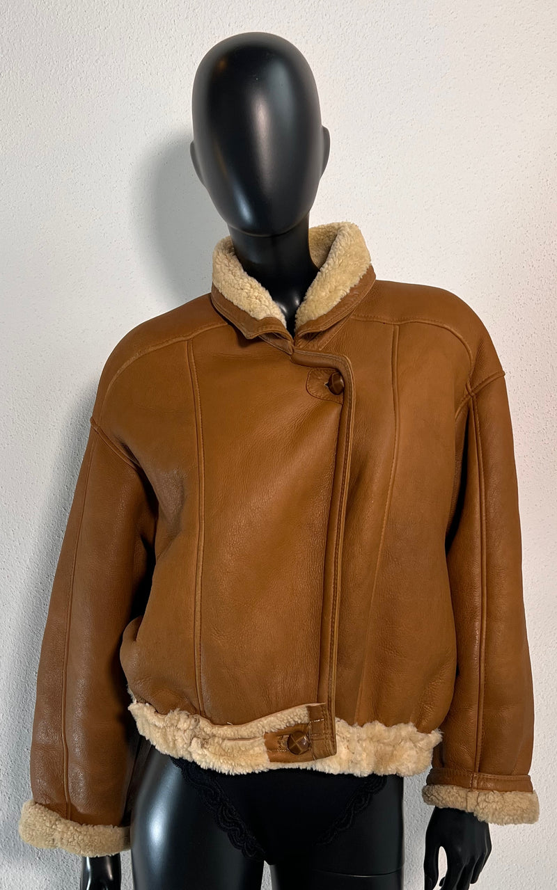 Vintage Cropped Shearling Jacket