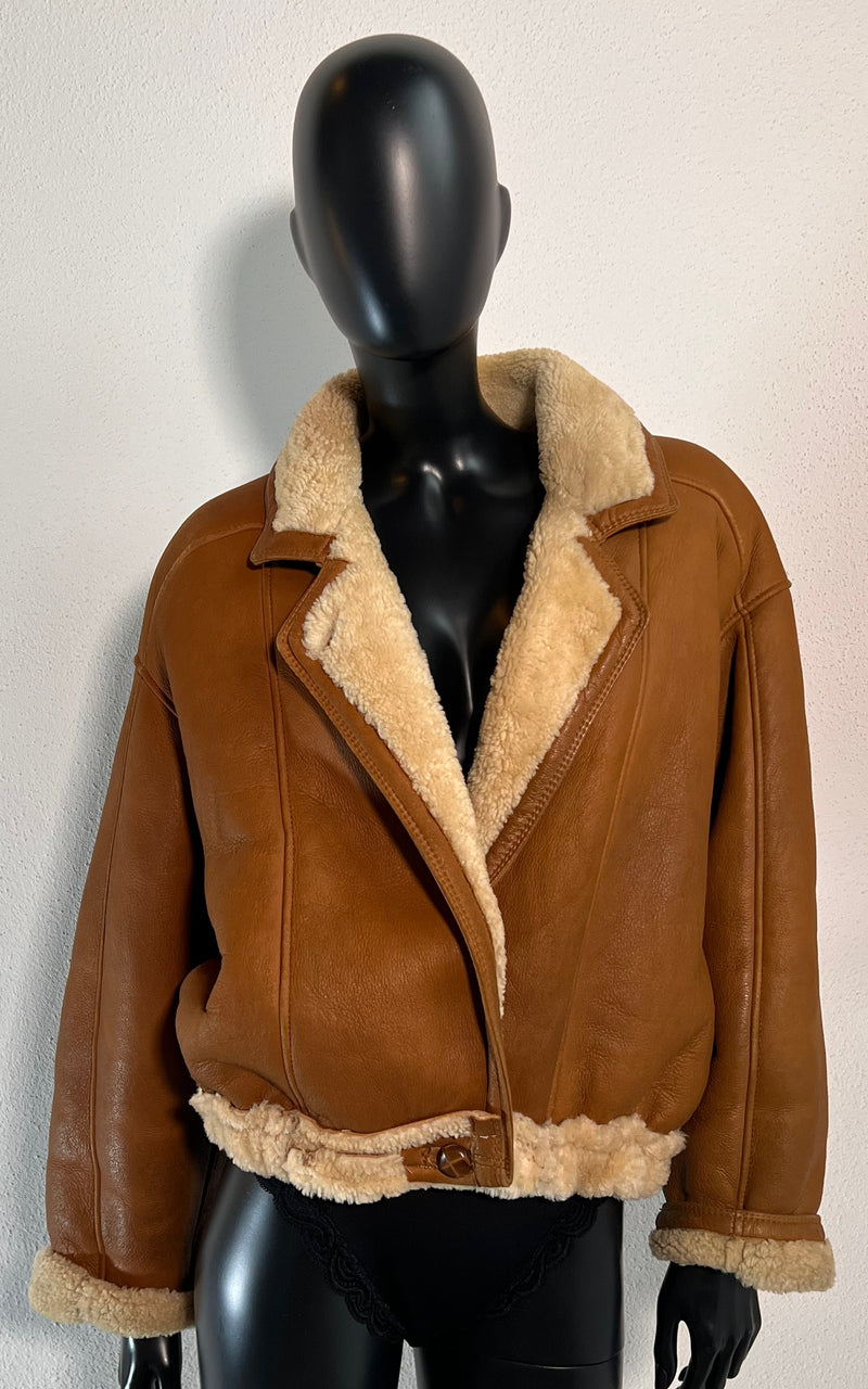 Vintage Cropped Shearling Jacket