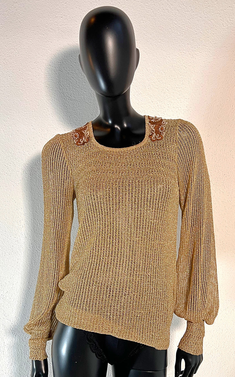 Vintage 70s Sheer Lurex Jumper