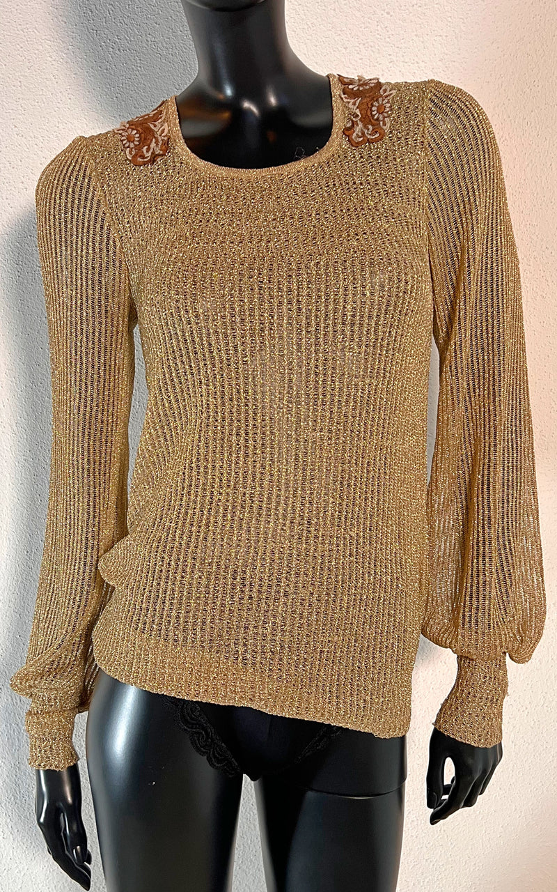 Vintage 70s Sheer Lurex Jumper