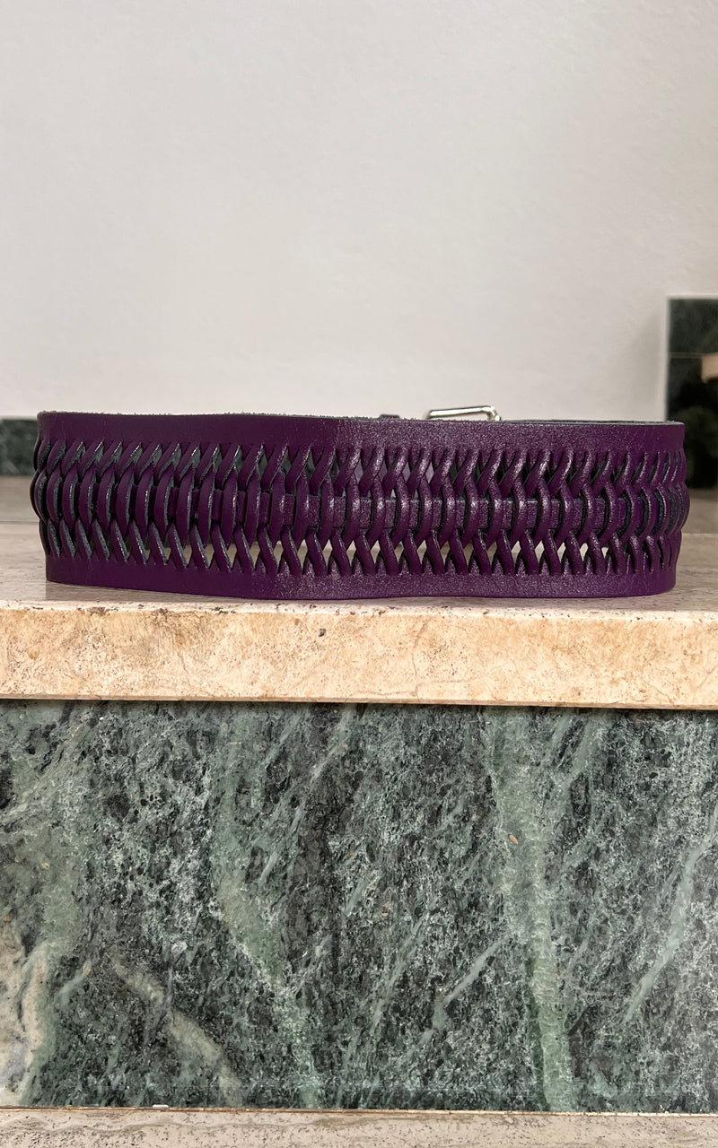 Vintage Violet Leather Belt