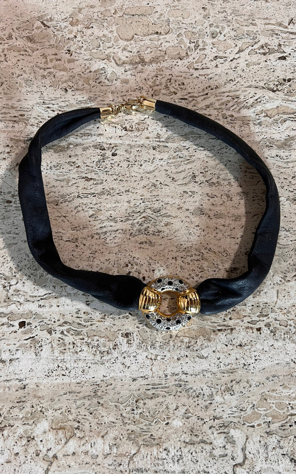 Vintage 90s Leather Choker