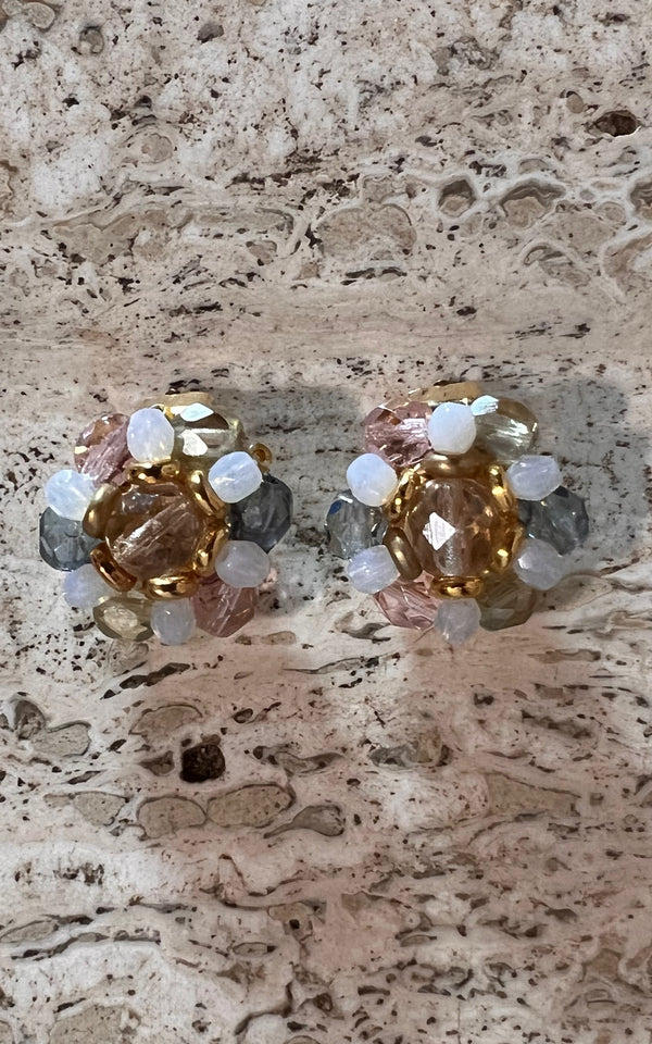 Vintage 50s Glas Pearls Clip Ons