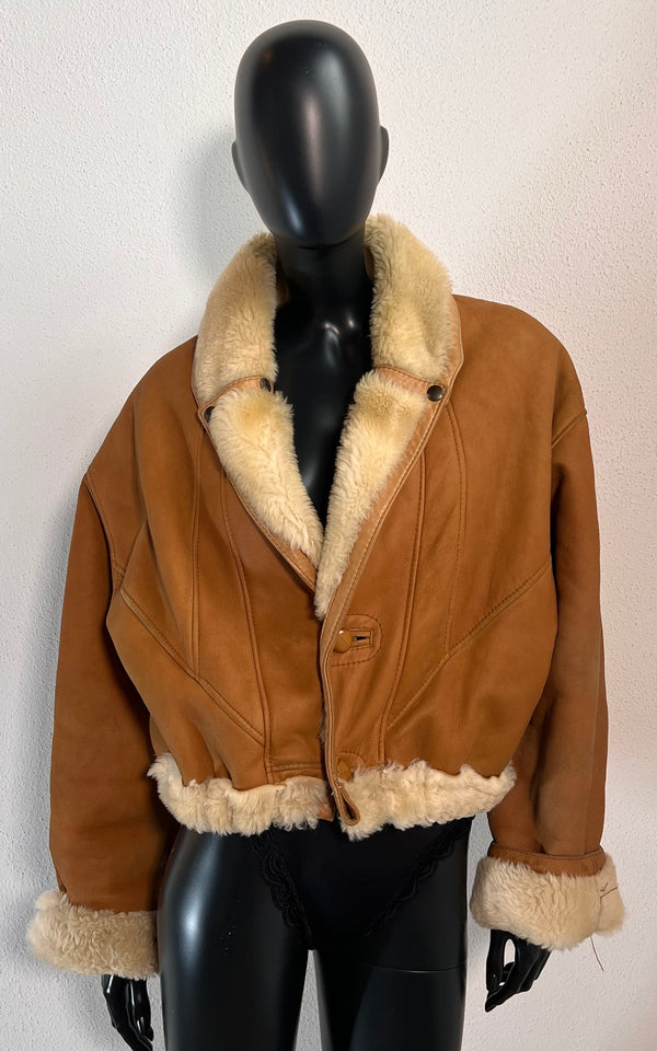 Vintage Reworked Cropped Shearling Jacket