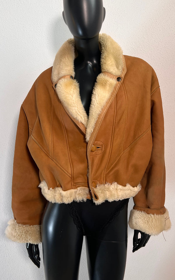 Vintage Reworked Cropped Shearling Jacket