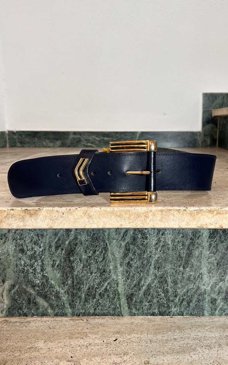 Vintage Dark Blue 90s Belt