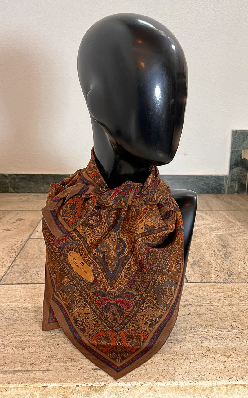 Vintage Etienne Aigner Elephant Silk Foulard