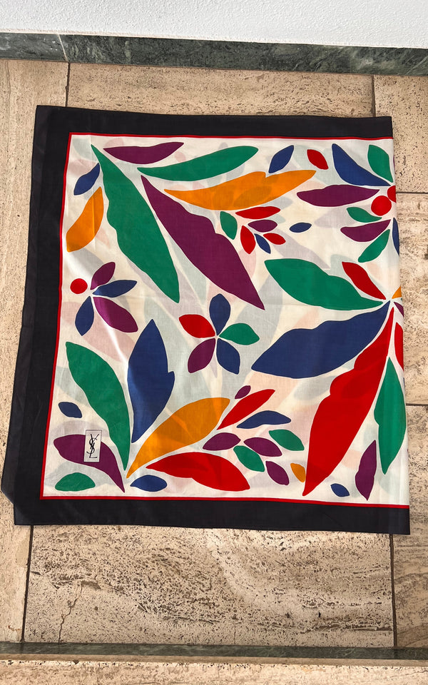 Vintage Yves Saint Laurent Cotton Scarf