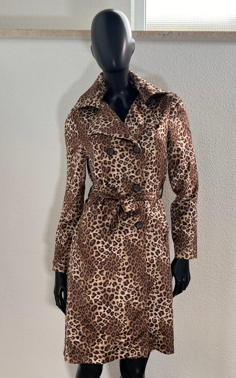 Vintage Joseph Ribkoff Leopard Trenchcoat Satin