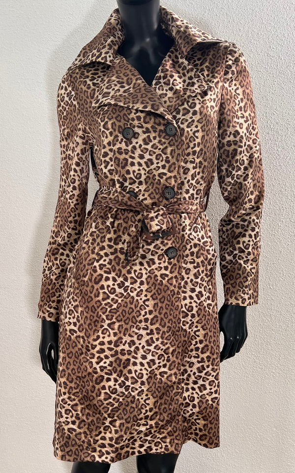 Vintage Joseph Ribkoff Leopard Trenchcoat Satin