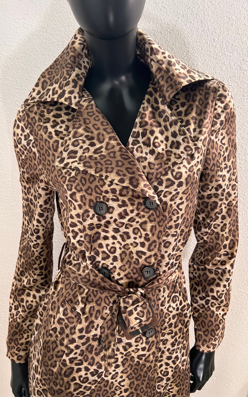 Vintage Joseph Ribkoff Leopard Trenchcoat Satin