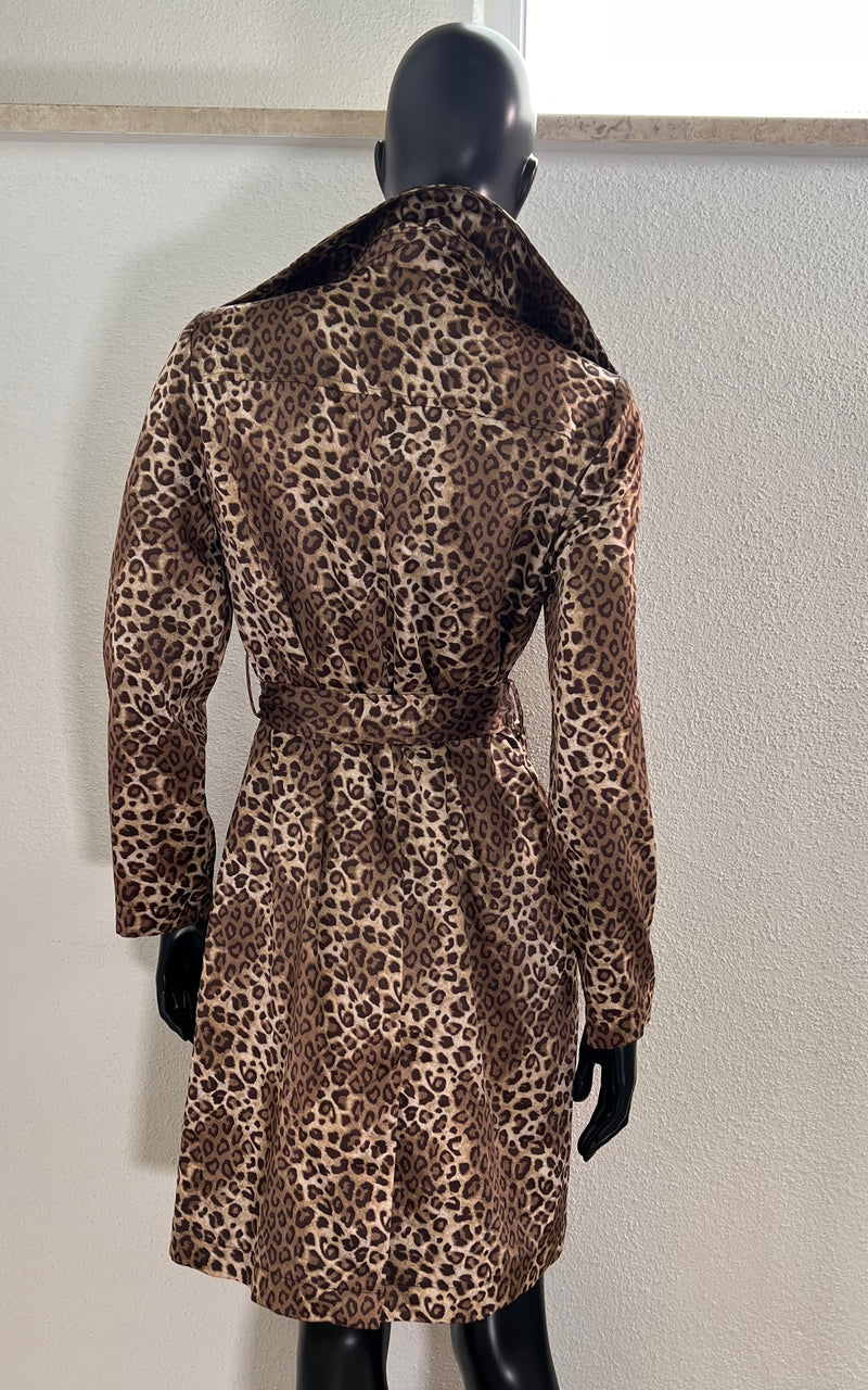 Vintage Joseph Ribkoff Leopard Trenchcoat Satin