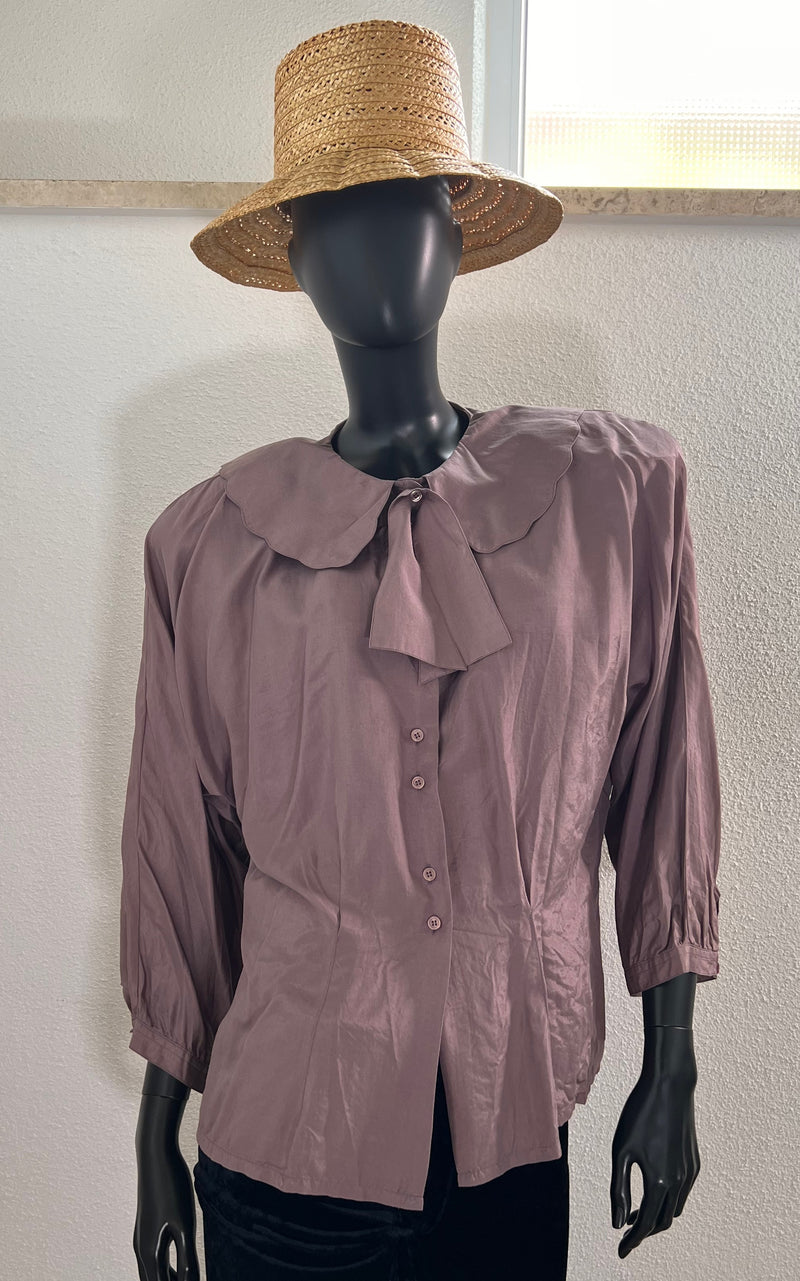 Vintage Pussy Bow Silk Blouse