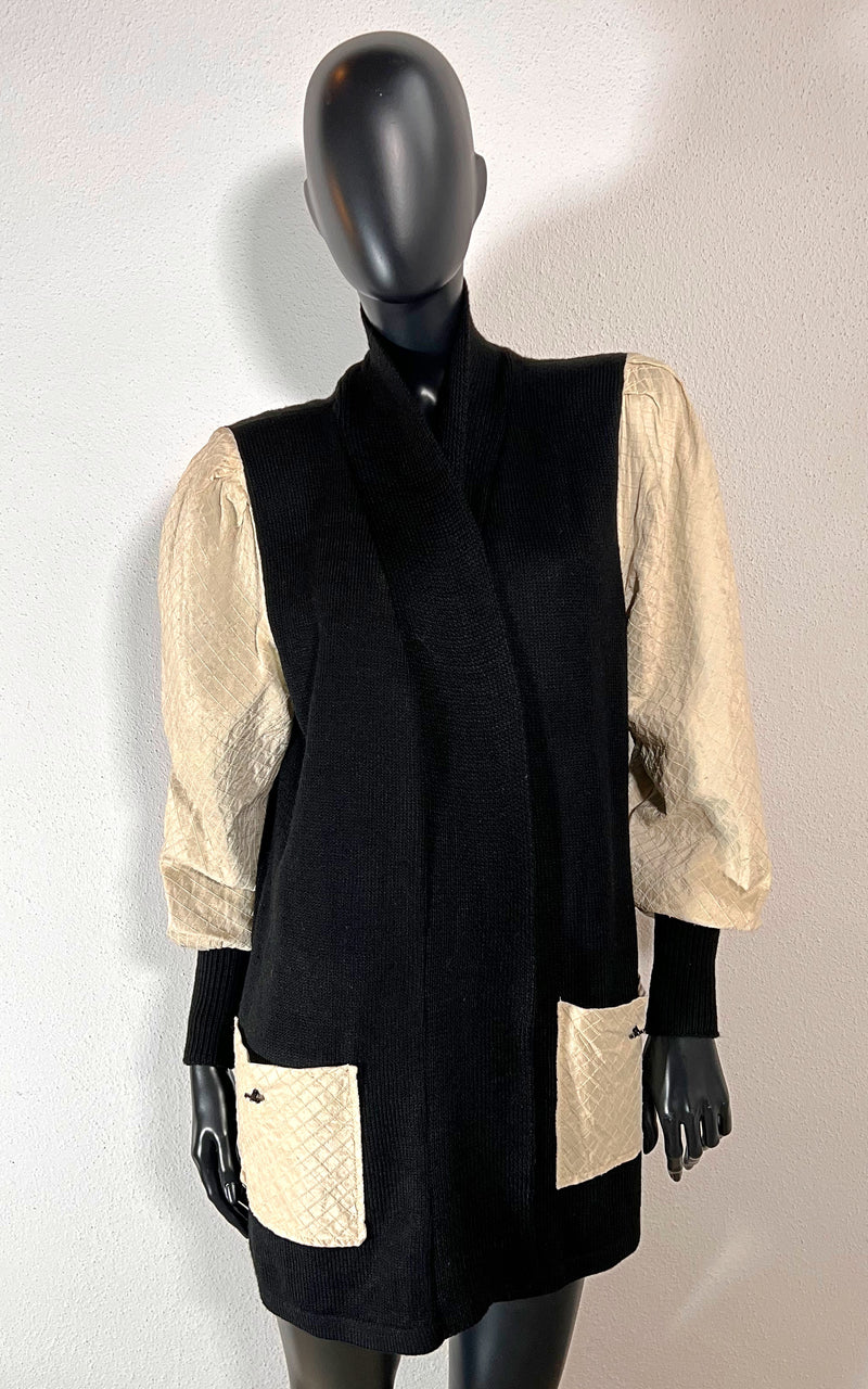 Vintage Knit and Silk Cardigan