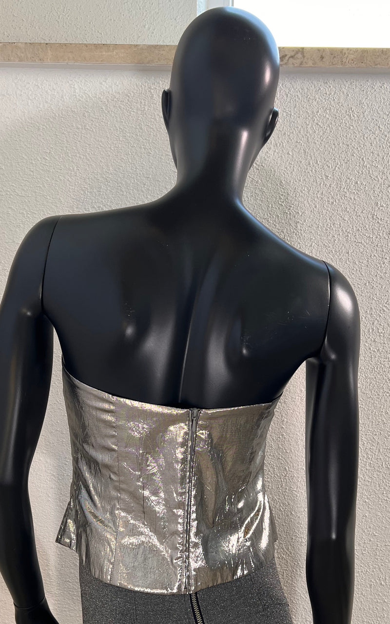 Vintage Silver Lame Vera Mont Bustier