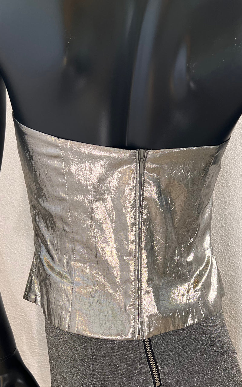 Vintage Silver Lame Vera Mont Bustier