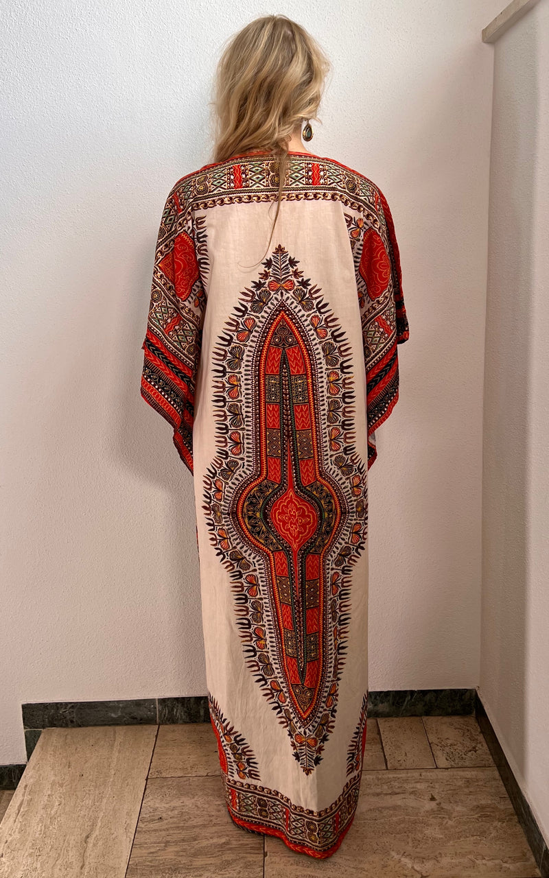 Vintage 70s Dashiki Maxi Kaftan