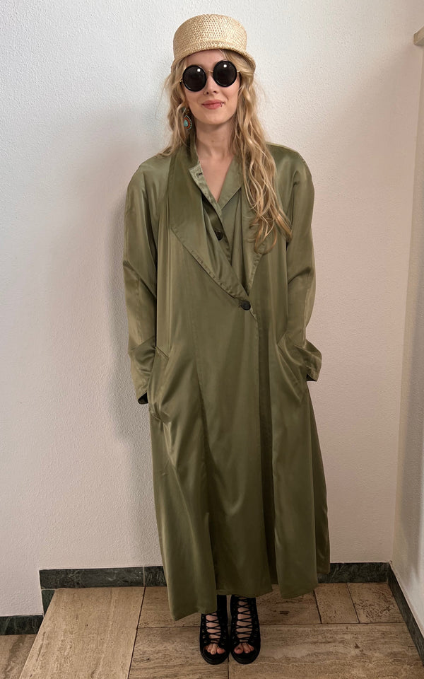 Vintage 90s Cupro Trenchcoat