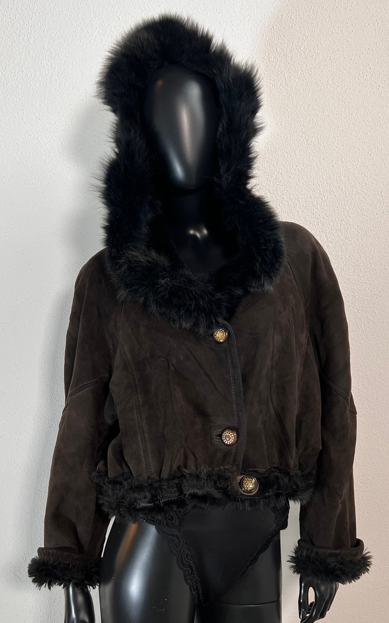 Vintage Cropped Shearling Jacket