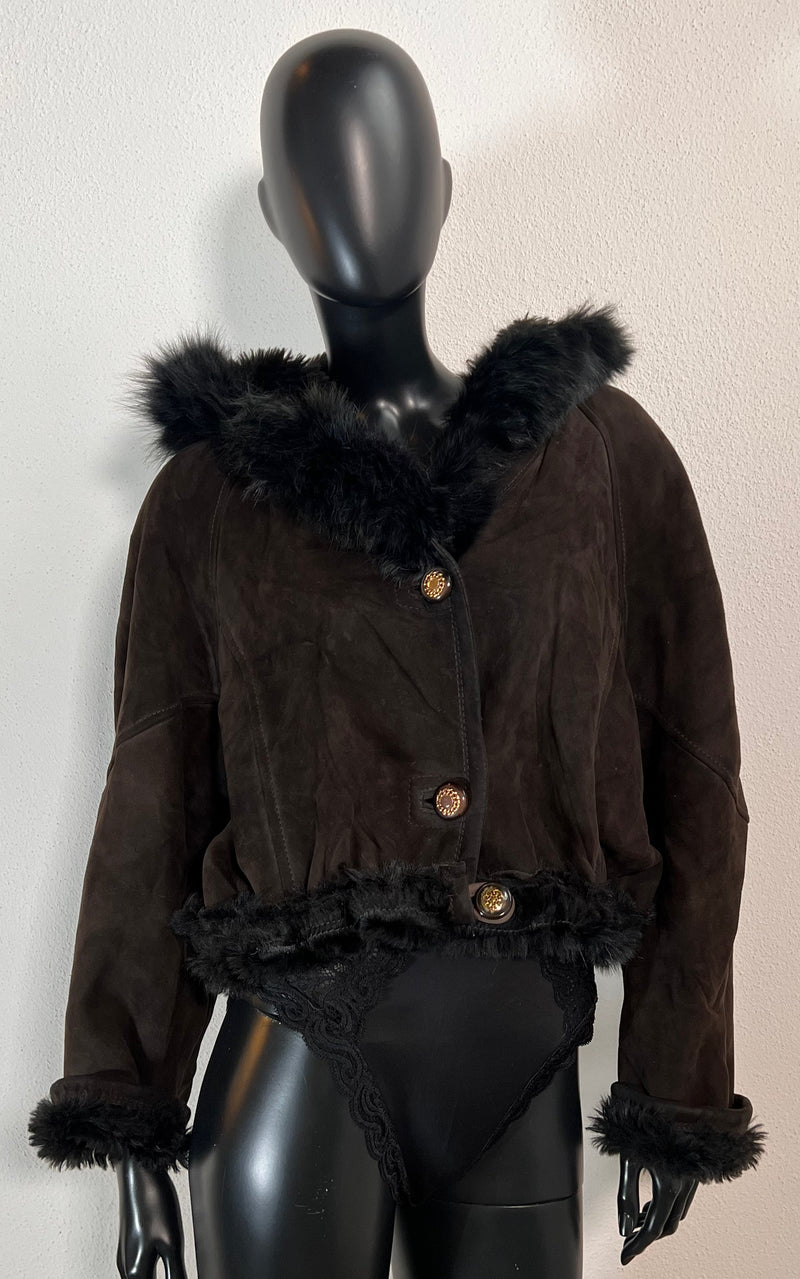 Vintage Cropped Shearling Jacket