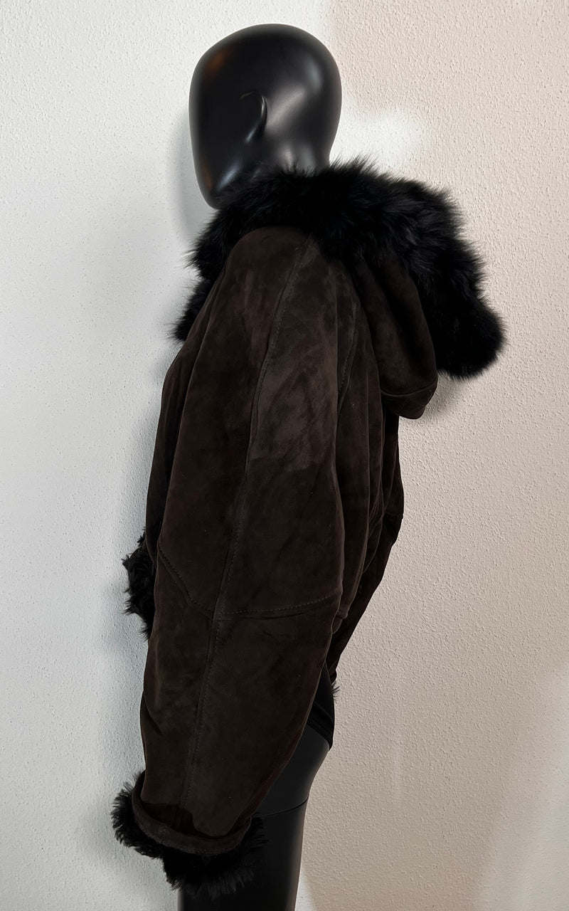 Vintage Cropped Shearling Jacket