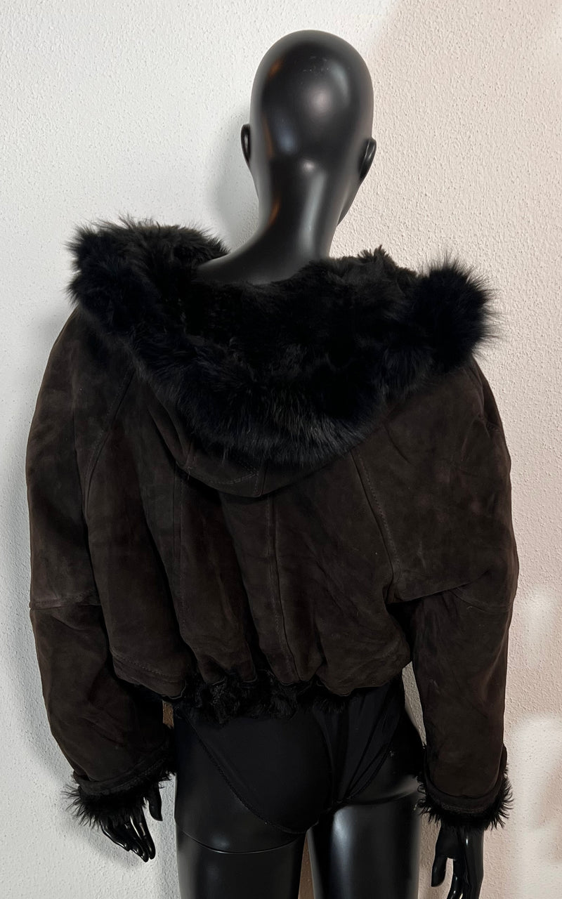 Vintage Cropped Shearling Jacket